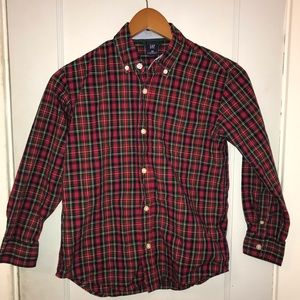 Gap Boys Long Sleeve Plaid Button Down Shirt